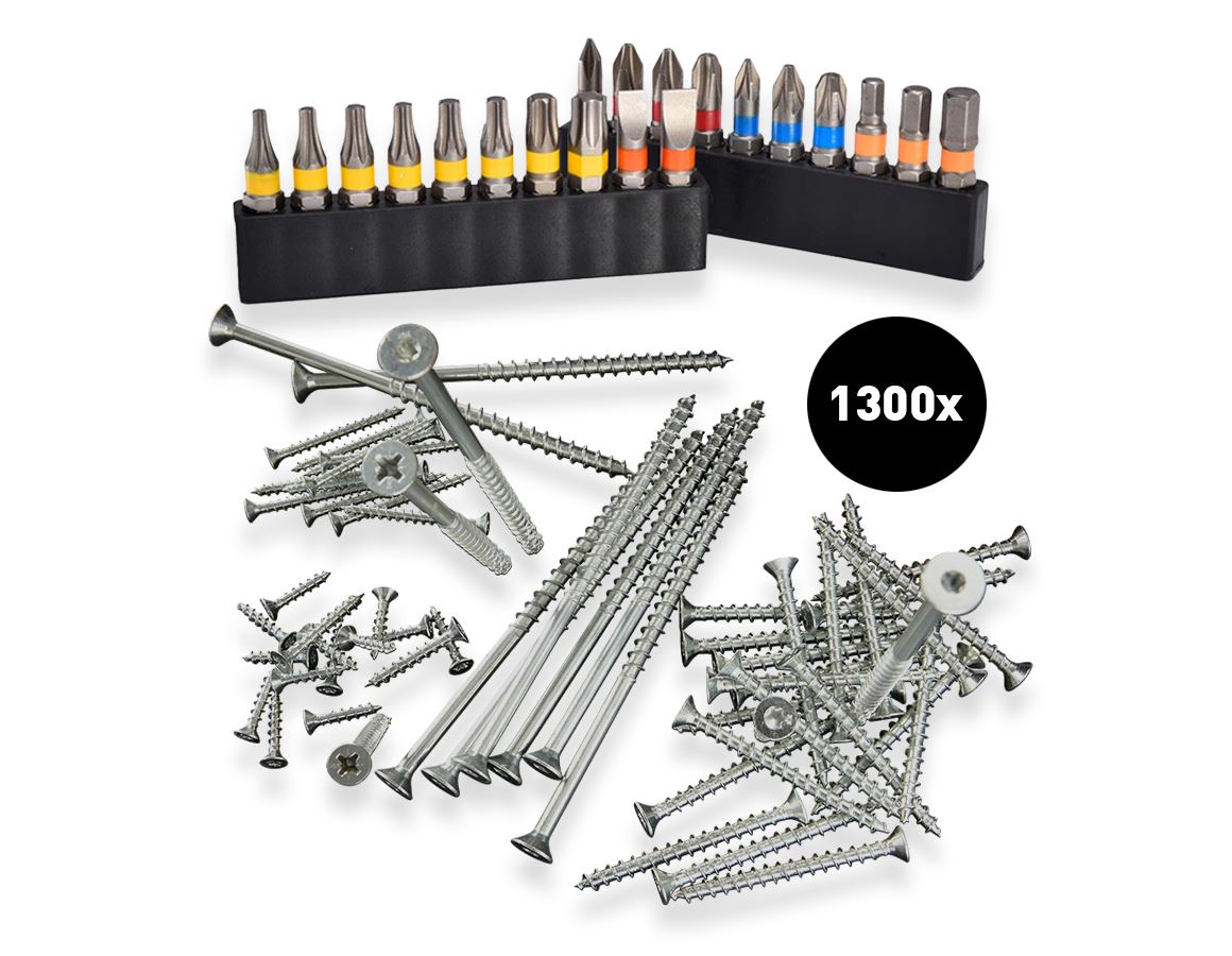 Tools & Equipment: Test set"3-4"universal screw Plus countersunk,gal.