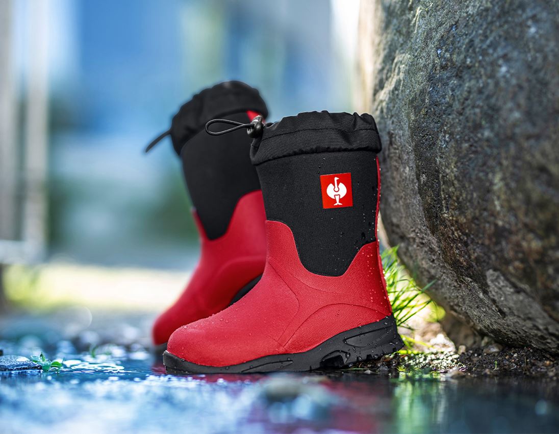 Kinderschuhe: e.s. Allroundstiefel Fides high, Kinder + feuerrot/schwarz