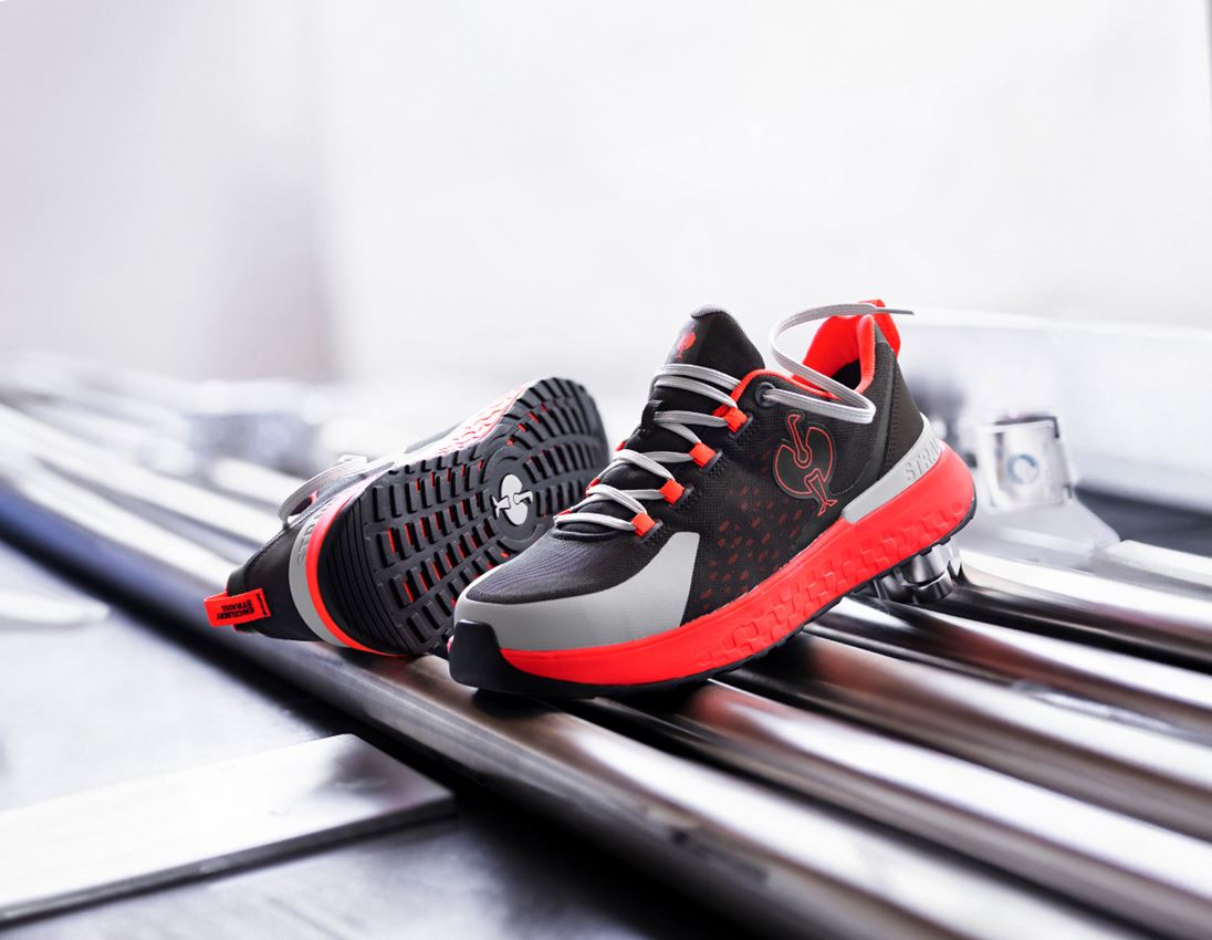 SB: SB Sicherheitshalbschuhe e.s. Comoe low + schwarz/warnrot