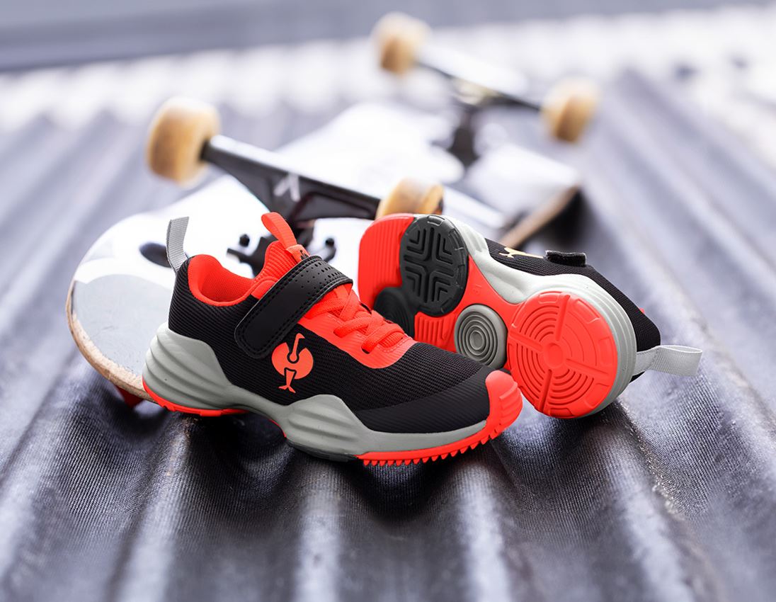 Kids Shoes: Allround shoes e.s. Porto, children's + black/high-vis red 1