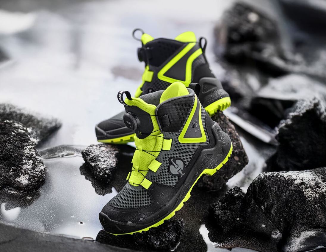 O6: O6 Chaussures de travail e.s. Adelaide mid + anthracite/jaune fluo 1