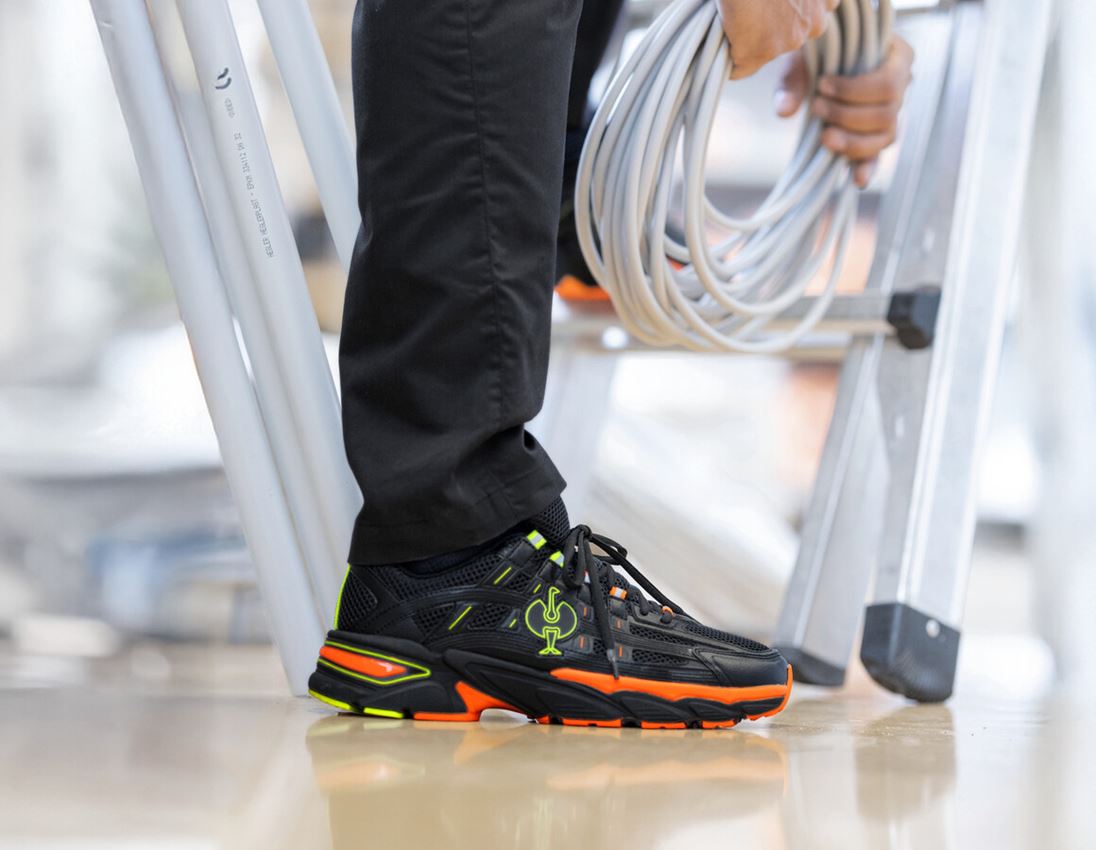 O1: O1 Chaussures de travail e.s. Lewistown low + noir/orange fluo/jaune fluo 2
