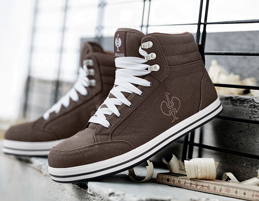 S1P: S1P Chaussures hautes de sécur. e.s. Tolosa II mid + marron/noisette