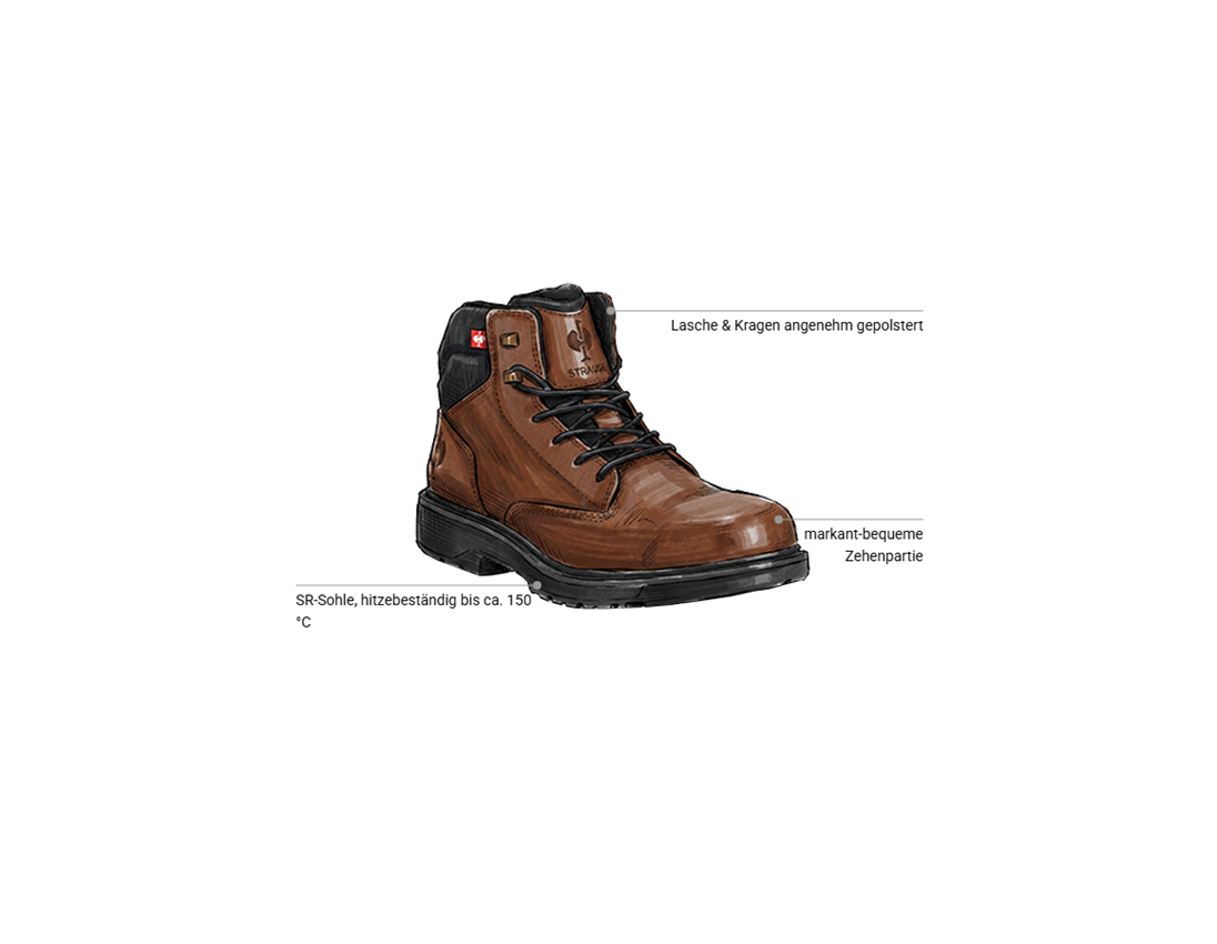 Schuhe: S3 Sicherheitsschuhe Strauss.3002 mid + rubinholz 1