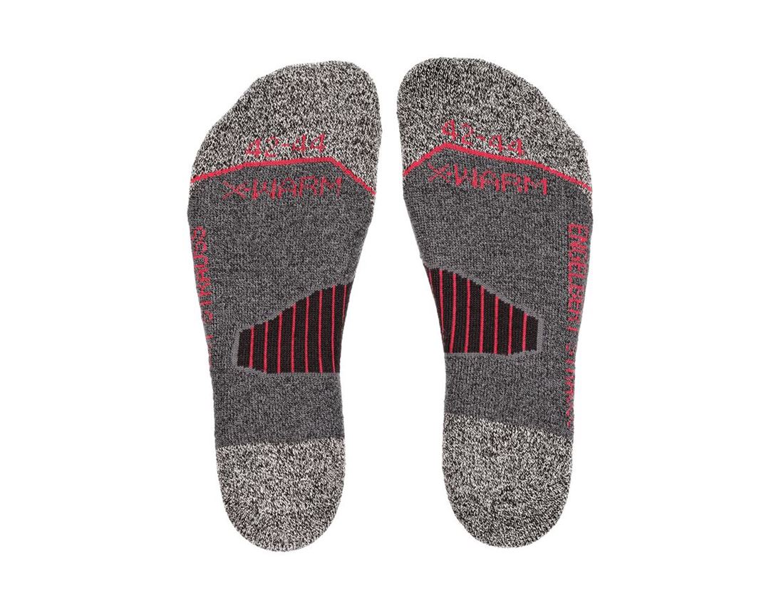Socken | Strümpfe: e.s. Allround Socken Function x-warm/x-high + schwarz/aluminium/feuerrot 1