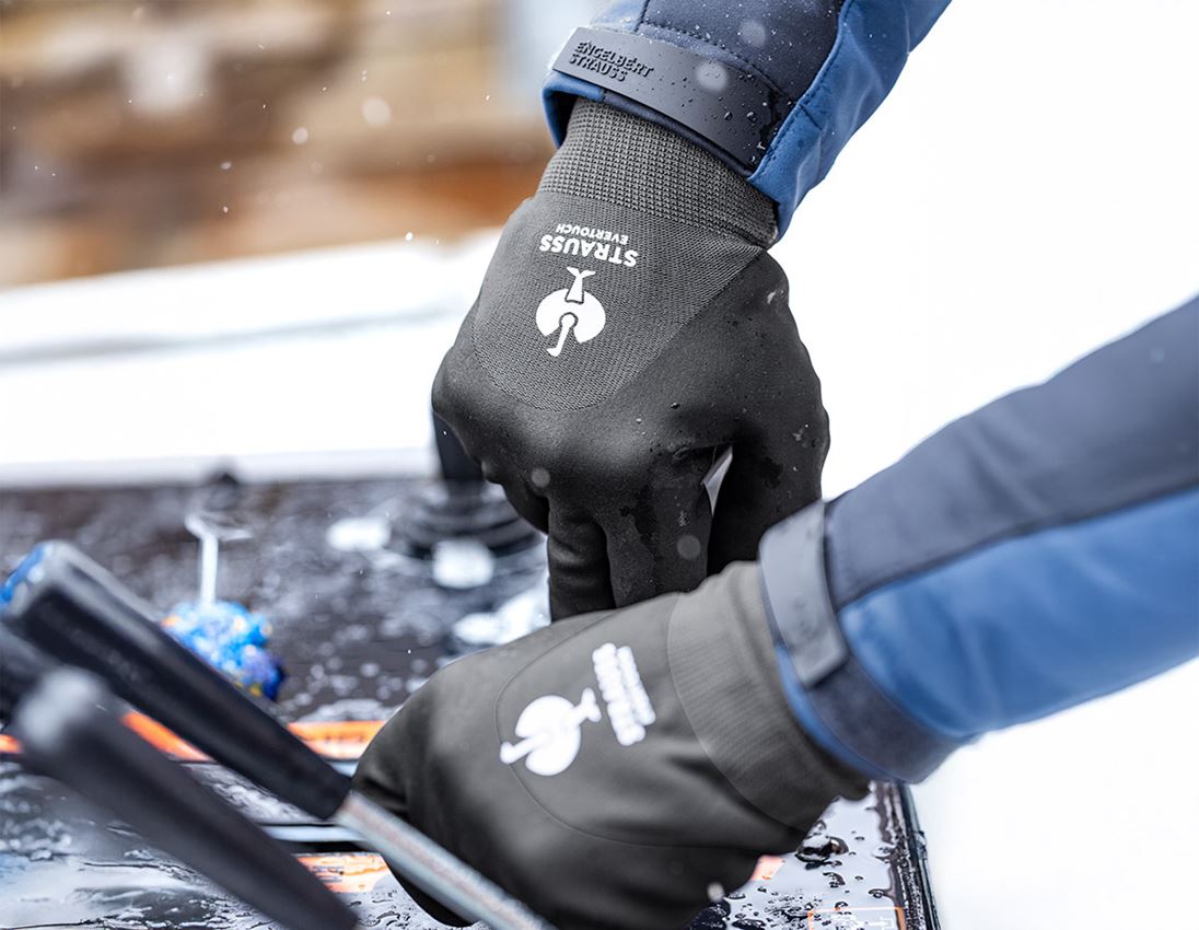 Beschichtet: e.s. Nitril-Handschuhe evertouch winter + schwarz/grau