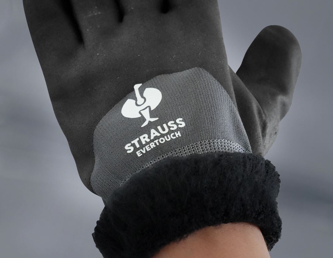 Beschichtet: e.s. Nitril-Handschuhe evertouch winter + schwarz/grau 6