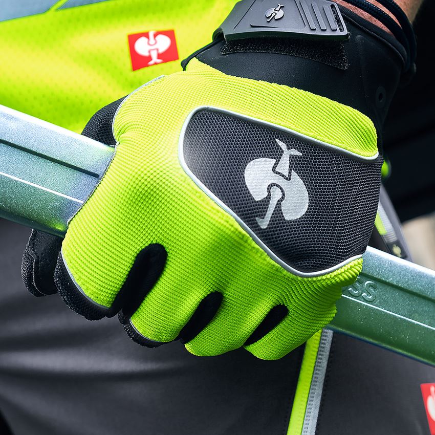 Handschuhe: Handschuhe e.s.ambition + schwarz/warngelb 2