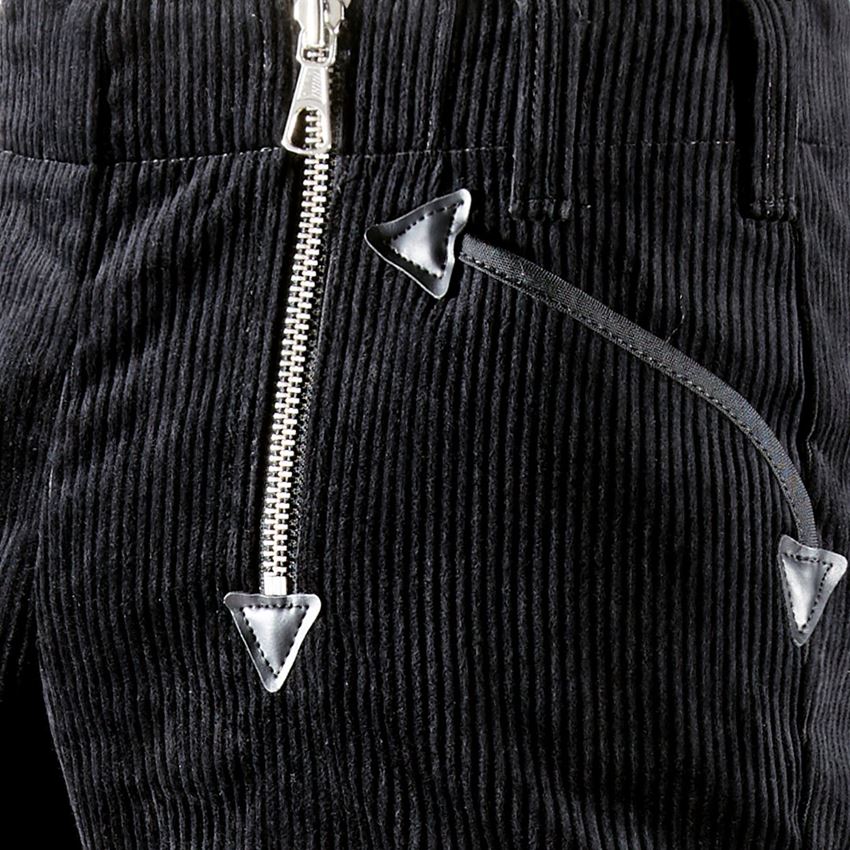 Pantalons de travail: Pant.corp.en velours côtelé e.s. a.pattes d’élépha + noir 2