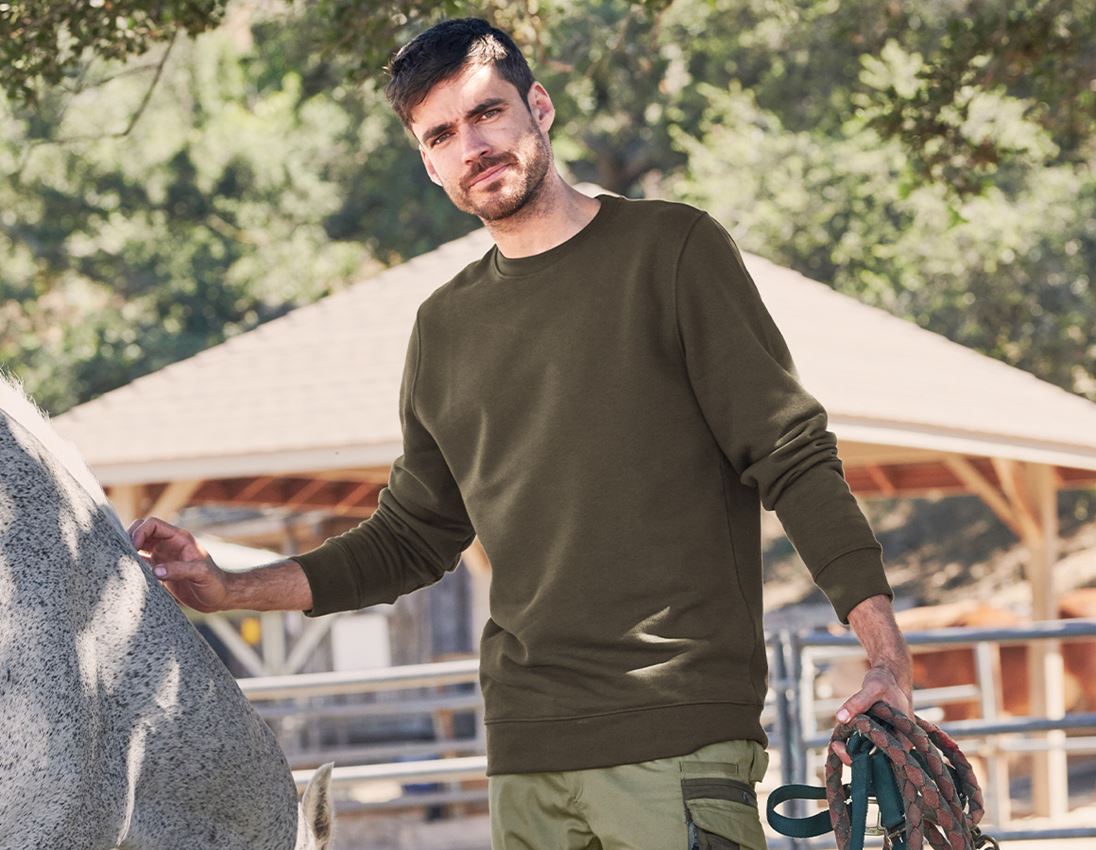 Shirts, Pullover & more: e.s. Sweatshirt poly cotton + olive