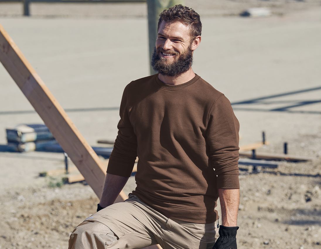 Shirts, Pullover & more: e.s. Sweatshirt poly cotton + hazelnut