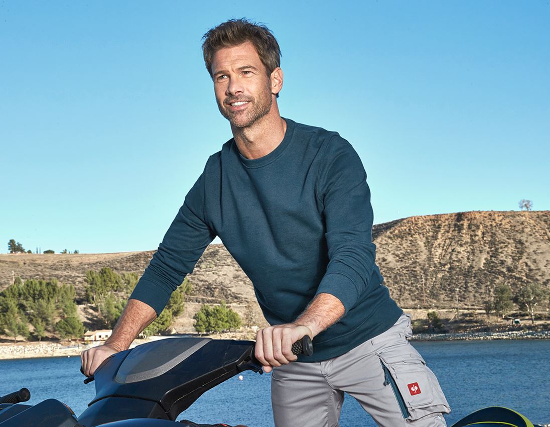 Shirts, Pullover & more: e.s. Sweatshirt poly cotton + seablue 1