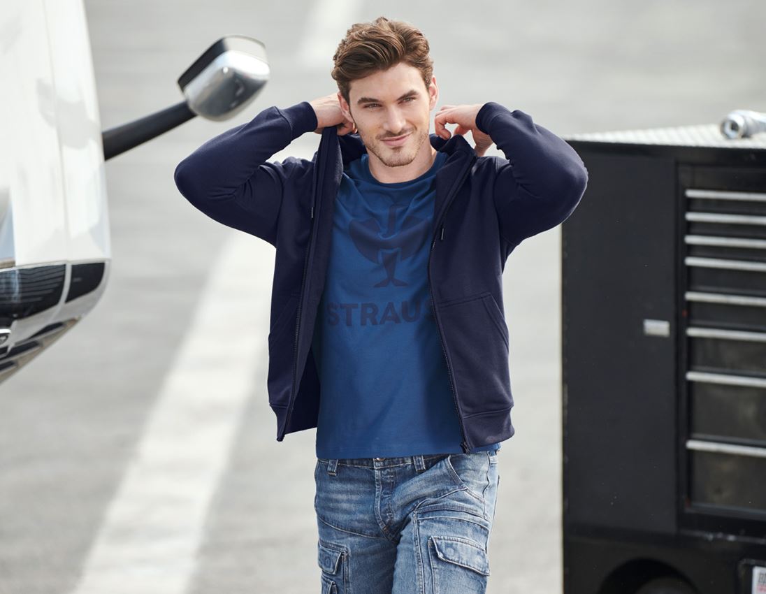 Shirts & Co.: e.s. Hoody-Sweatjacke poly cotton + dunkelblau 1