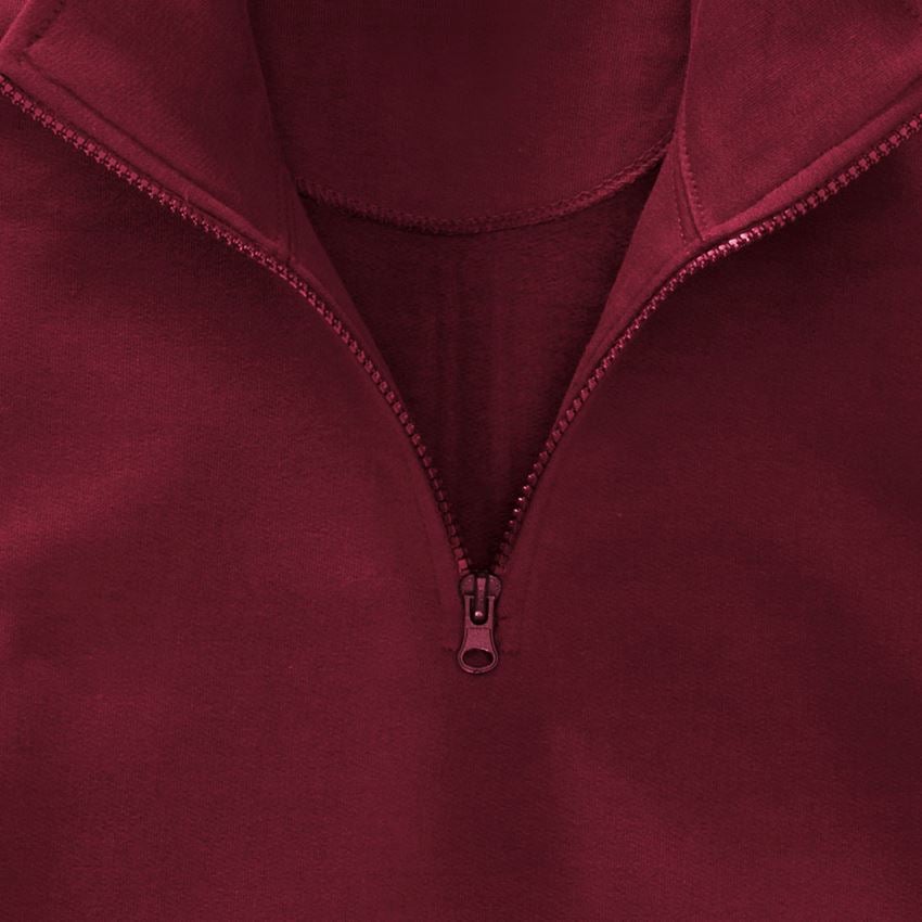 Hauts: e.s. Sweatshirt ZIP poly cotton + bordeaux 2