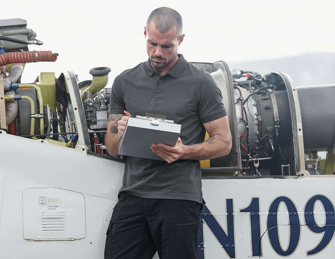 Shirts, Pullover & more: e.s. Polo shirt cotton Deluxe + anthracite 1