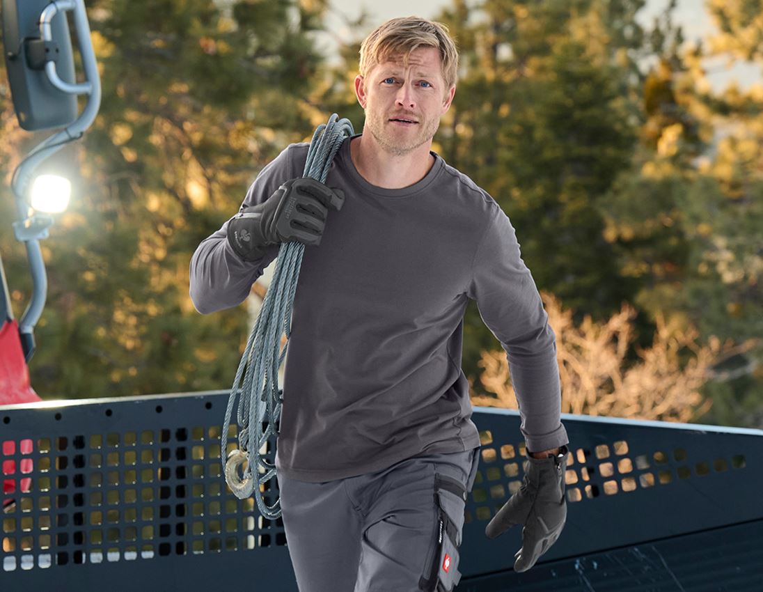 Shirts, Pullover & more: e.s. Longsleeve cotton + anthracite 1