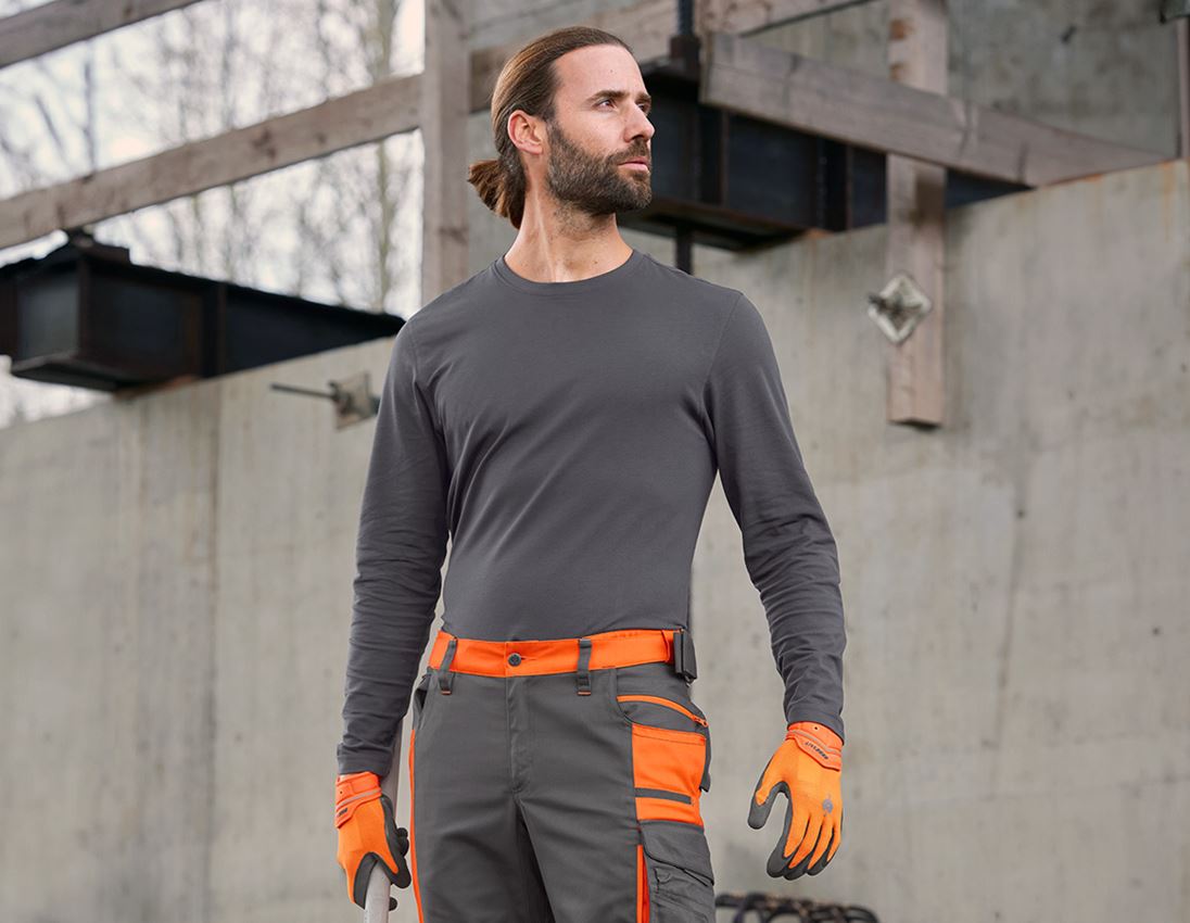 Shirts, Pullover & more: e.s. Longsleeve cotton + anthracite