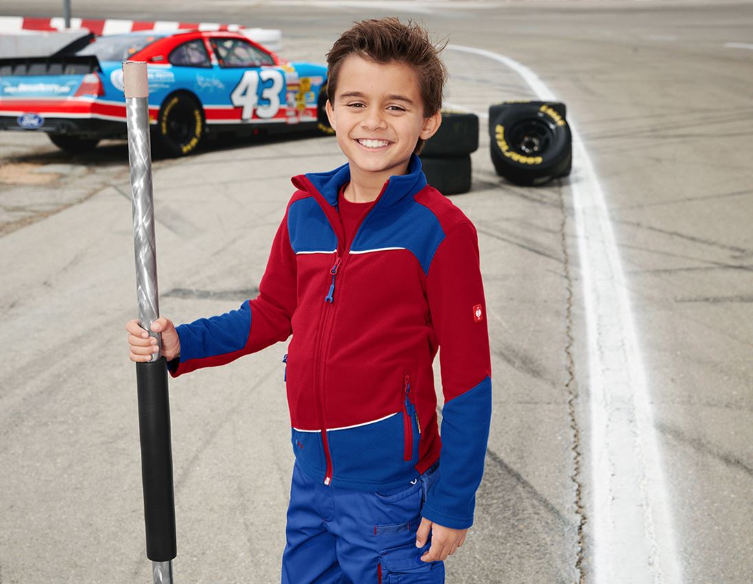 Vestes: Veste en laine polaire e.s.motion 2020, enfants + rouge vif/bleu royal