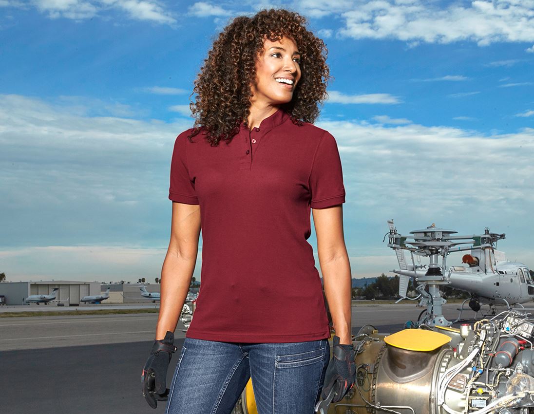 Shirts, Pullover & more: e.s. Polo shirt cotton Mandarin, ladies' + ruby 1
