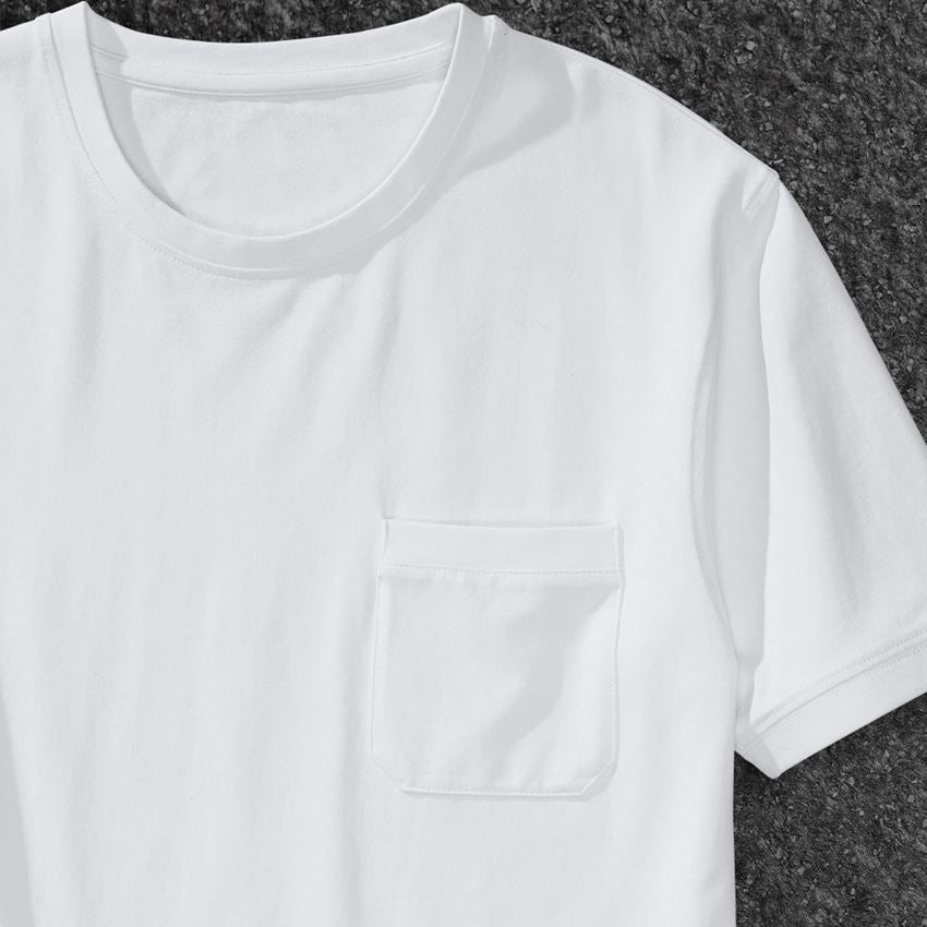 Topics: e.s. T-shirt cotton stretch Pocket + white 2