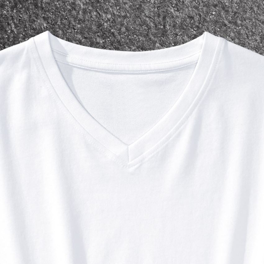 Topics: e.s. T-shirt cotton stretch V-Neck + white 2
