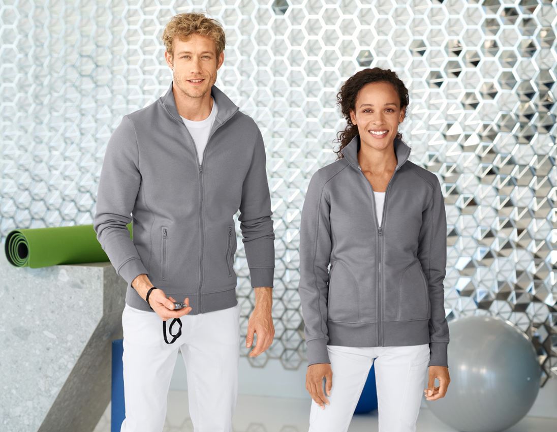 Shirts, Pullover & more: e.s. Sweat jacket poly cotton, ladies' + platinum