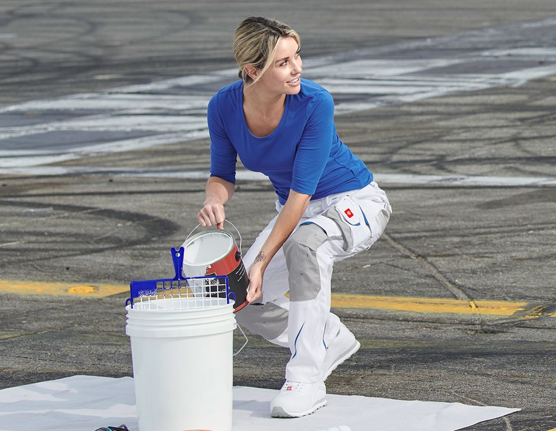 Hauts: e.s. Shirt à manches 3/4 cotton stretch, femmes + bleu gentiane 1