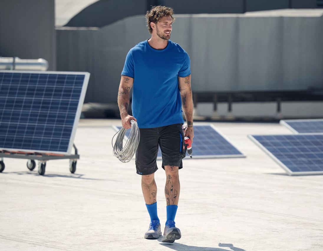 Gardening: e.s. T-shirt cotton stretch Layer + gentianblue/graphite 1