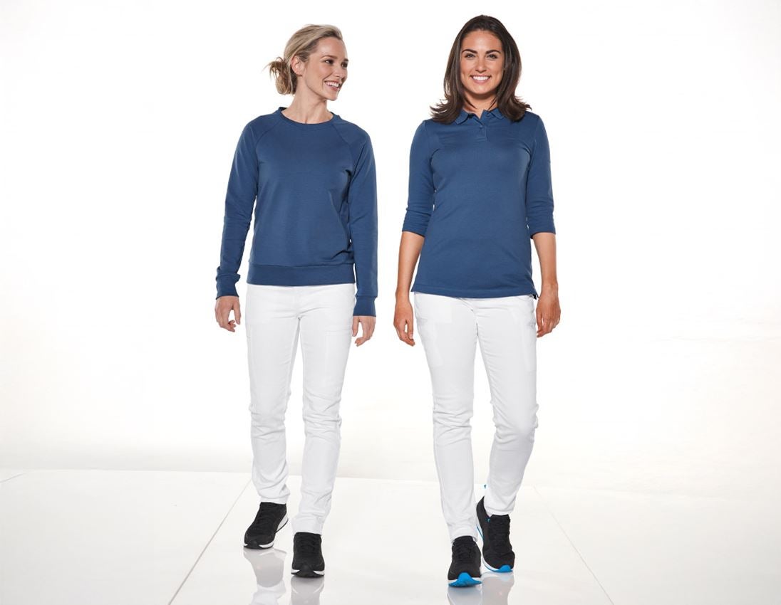 Shirts & Co.: e.s. Piqué-Polo 3/4 Arm cotton stretch, Damen + kobalt 1