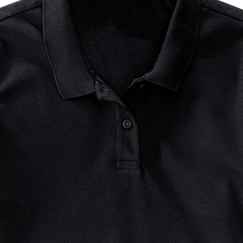 Shirts & Co.: e.s. Piqué-Polo 3/4 Arm cotton stretch, Damen + schwarz 2