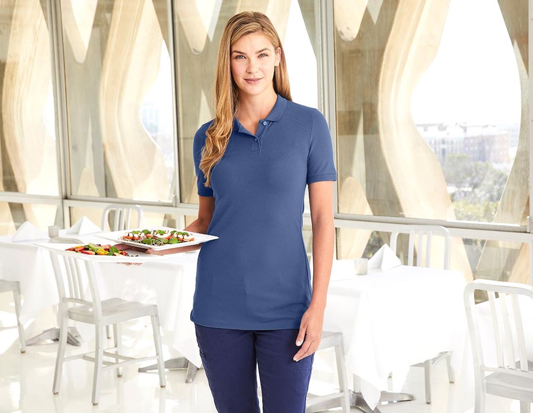 Shirts, Pullover & more: e.s. Pique-Polo cotton stretch, ladies', long fit + cobalt