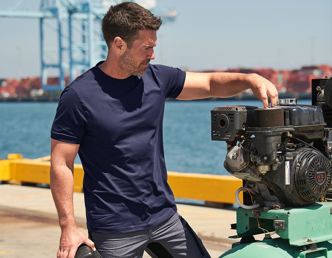 Shirts, Pullover & more: e.s. T-shirt cotton stretch + navy