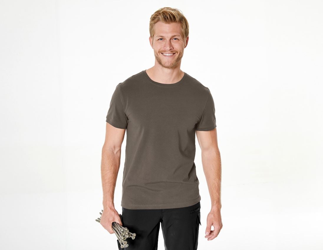 Hauts: e.s. T-Shirt cotton stretch + pierre 1
