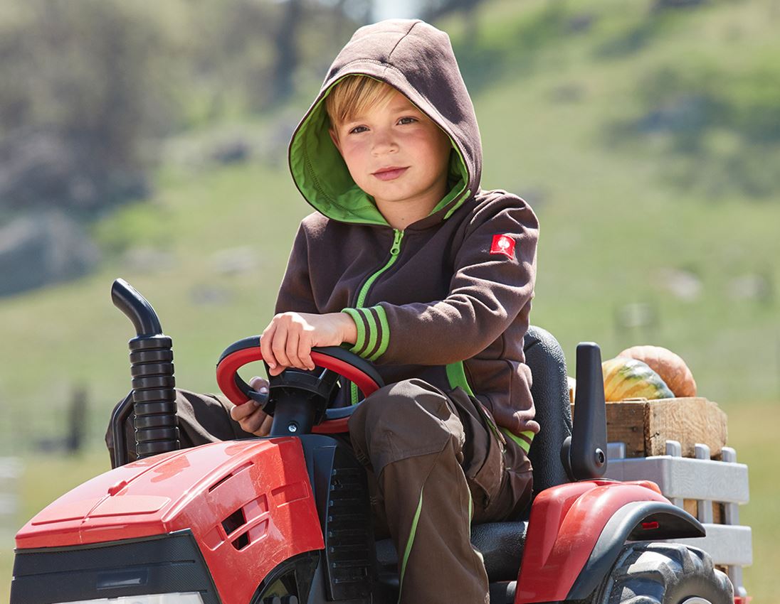 Hauts: Hoody sweat zippé e.s.motion 2020, enfants + marron/vert d'eau 1