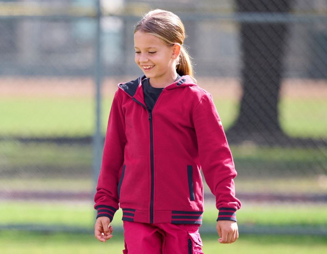Hauts: Hoody sweat zippé e.s.motion 2020, enfants + magenta/bleu foncé