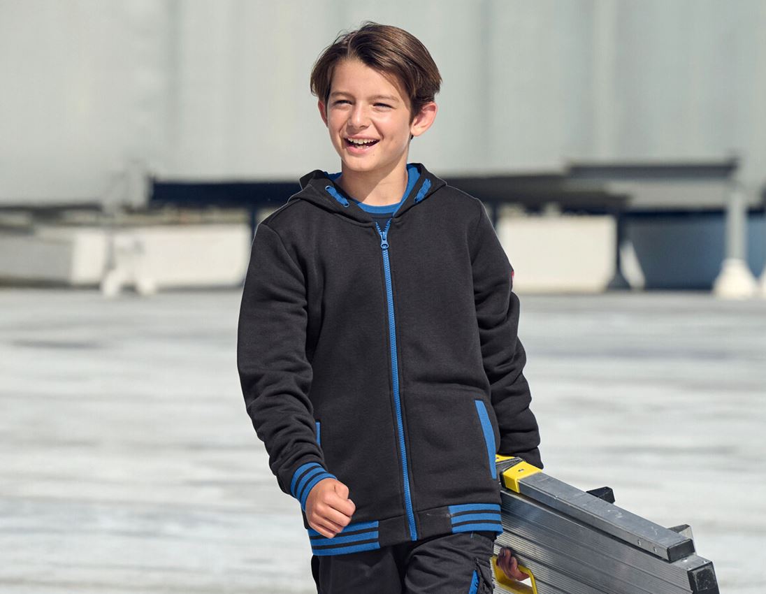 Hauts: Hoody sweat zippé e.s.motion 2020, enfants + graphite/bleu gentiane