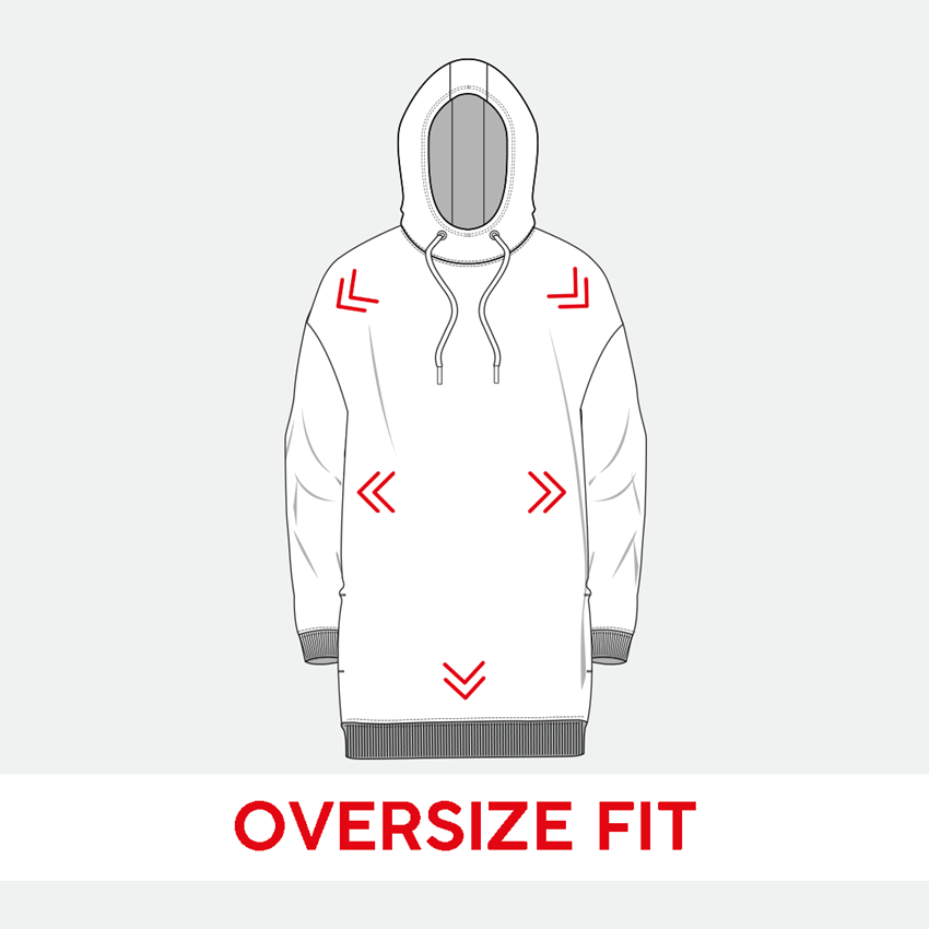 Shirts & Co.: e.s. Oversize Hoody-Sweatshirt poly cotton, Damen + weiß 2