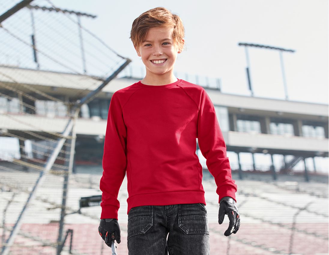 Shirts & Co.: e.s. Sweatshirt cotton stretch, Kinder + feuerrot
