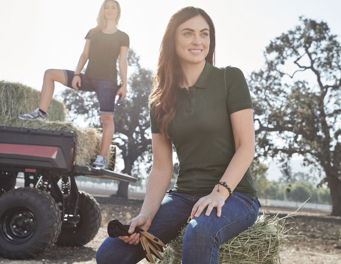 Hauts: e.s. Polo vintage cotton stretch, femmes + vert camouflage vintage 5