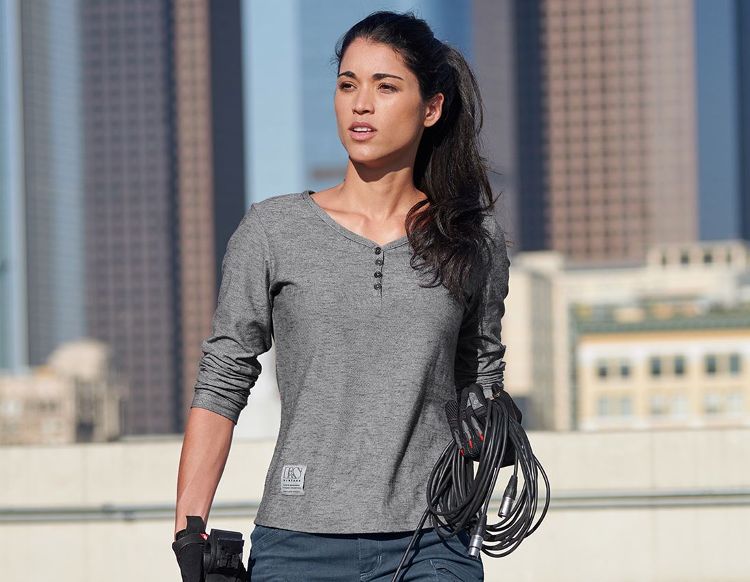 Hauts: Longsleeve e.s.vintage,femmes + noir mélange