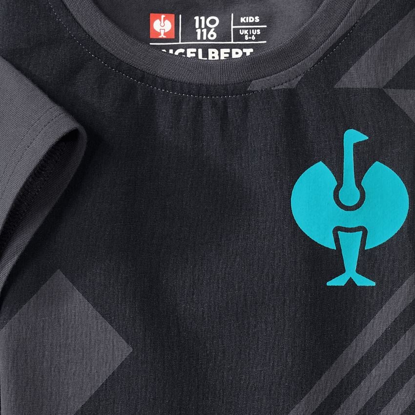 Topics: T-Shirt e.s.trail graphic, children's + black/anthracite/lapisturquoise 2