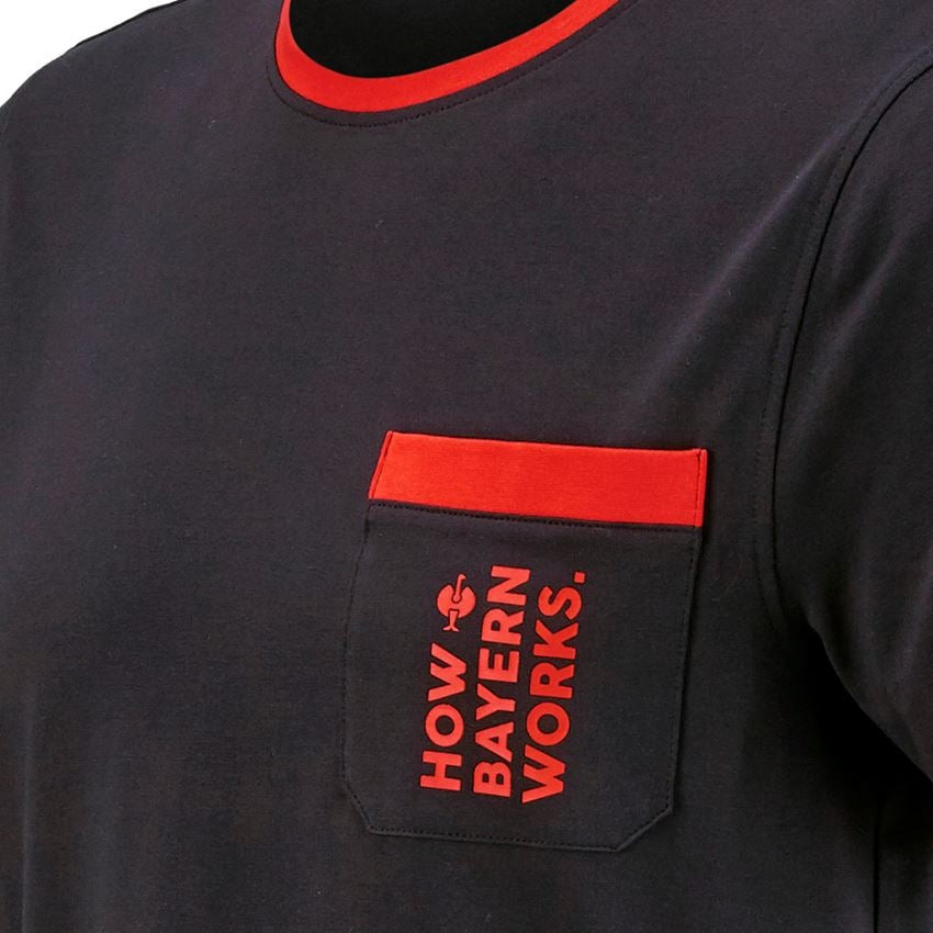 Shirts & Co.: FCB Premium T-Shirt Cotton Stretch Pocket + black/straussred 2
