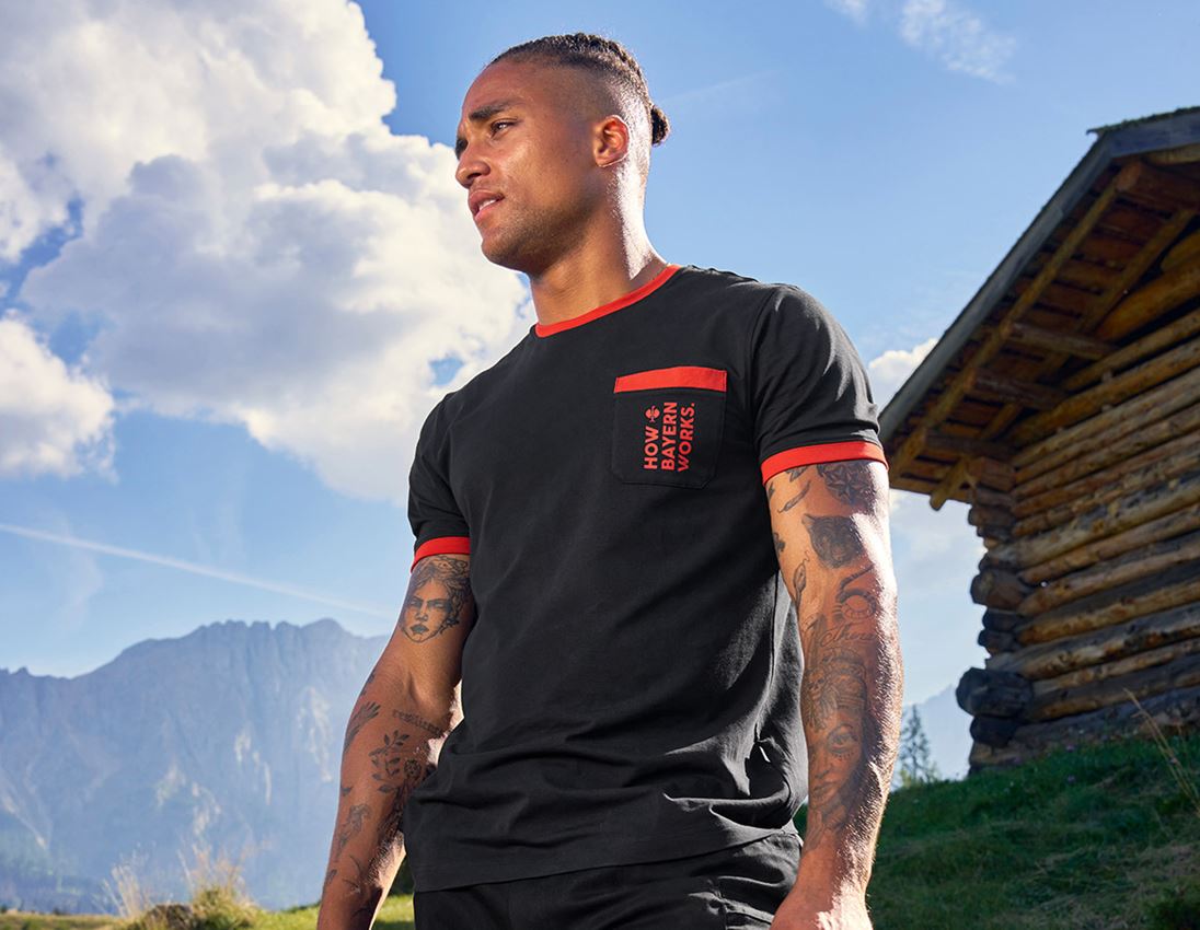 Shirts & Co.: FCB Premium T-Shirt Cotton Stretch Pocket + black/straussred