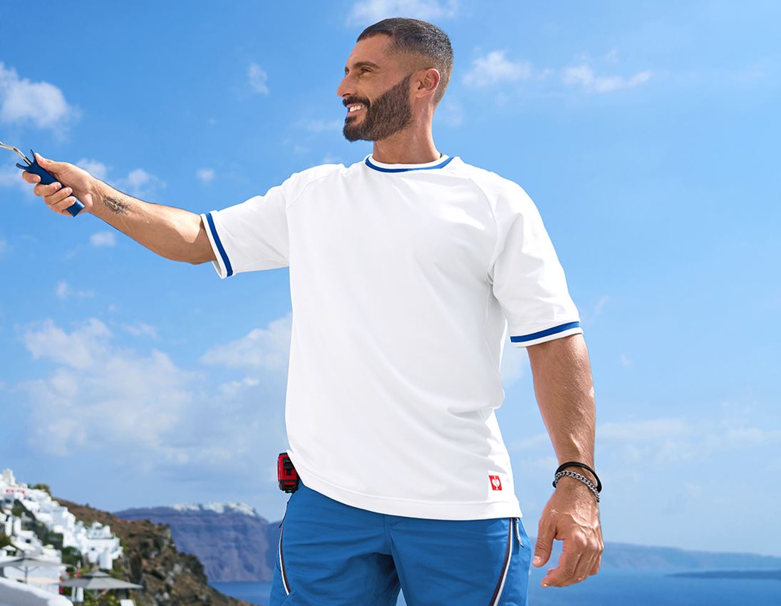 Shirts & Co.: Funktions T-Shirt e.s.ambition + weiß/enzianblau