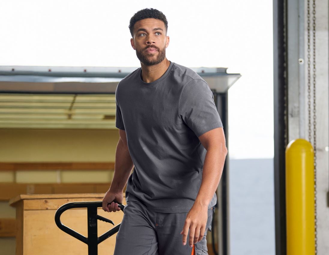 Shirts, Pullover & more: e.s. T-shirt cotton light + anthracite 1