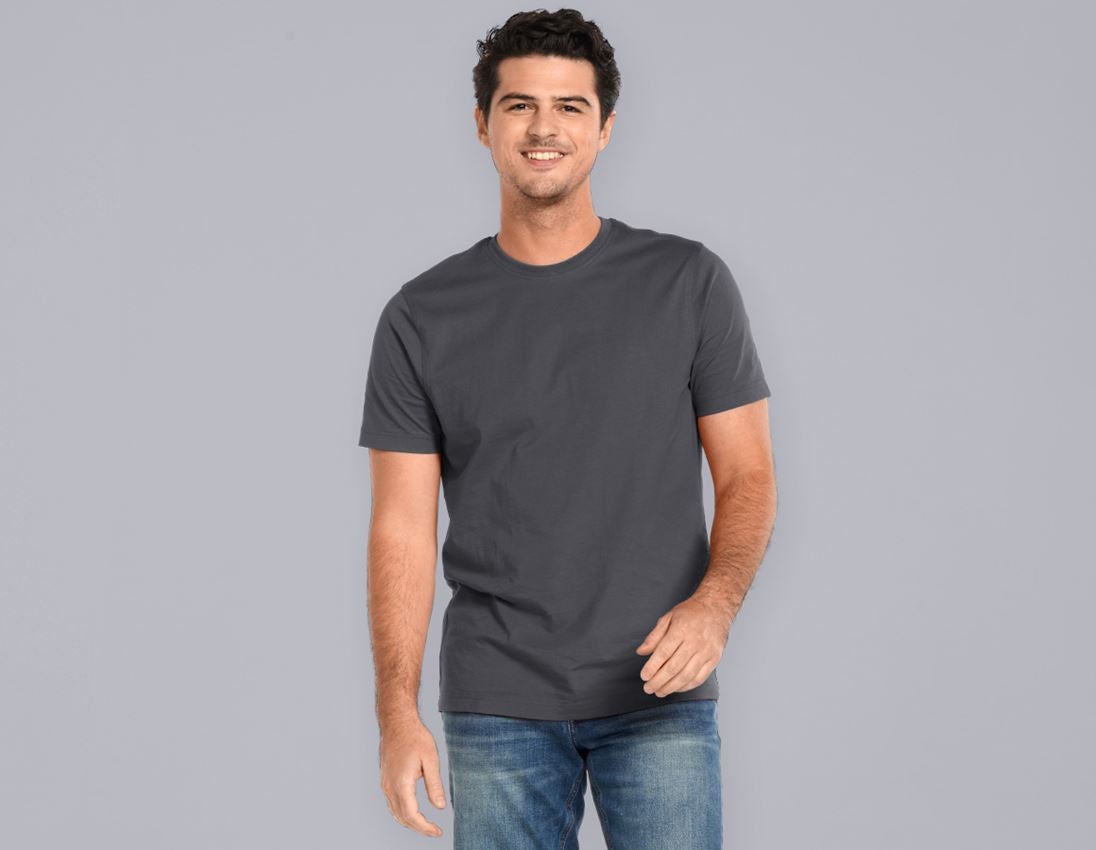 Shirts, Pullover & more: e.s. T-shirt cotton, slim fit + anthracite