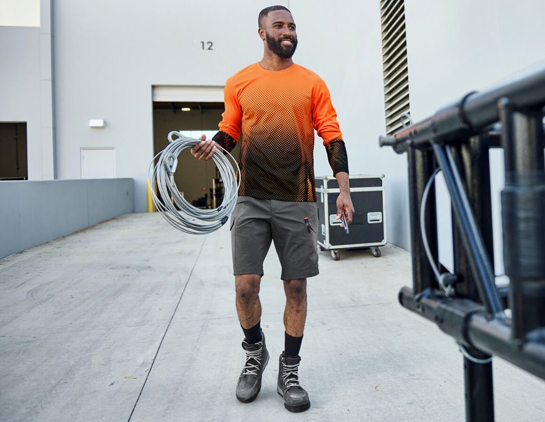 Hauts: Longsleeve fonctionnel e.s.t:aktik + orange fluo/noir 1