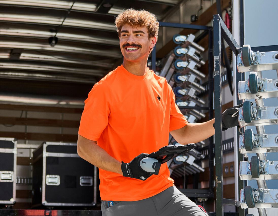 Clothing: Visibility functional T-shirt UV e.s.trail + high-vis orange/black 2