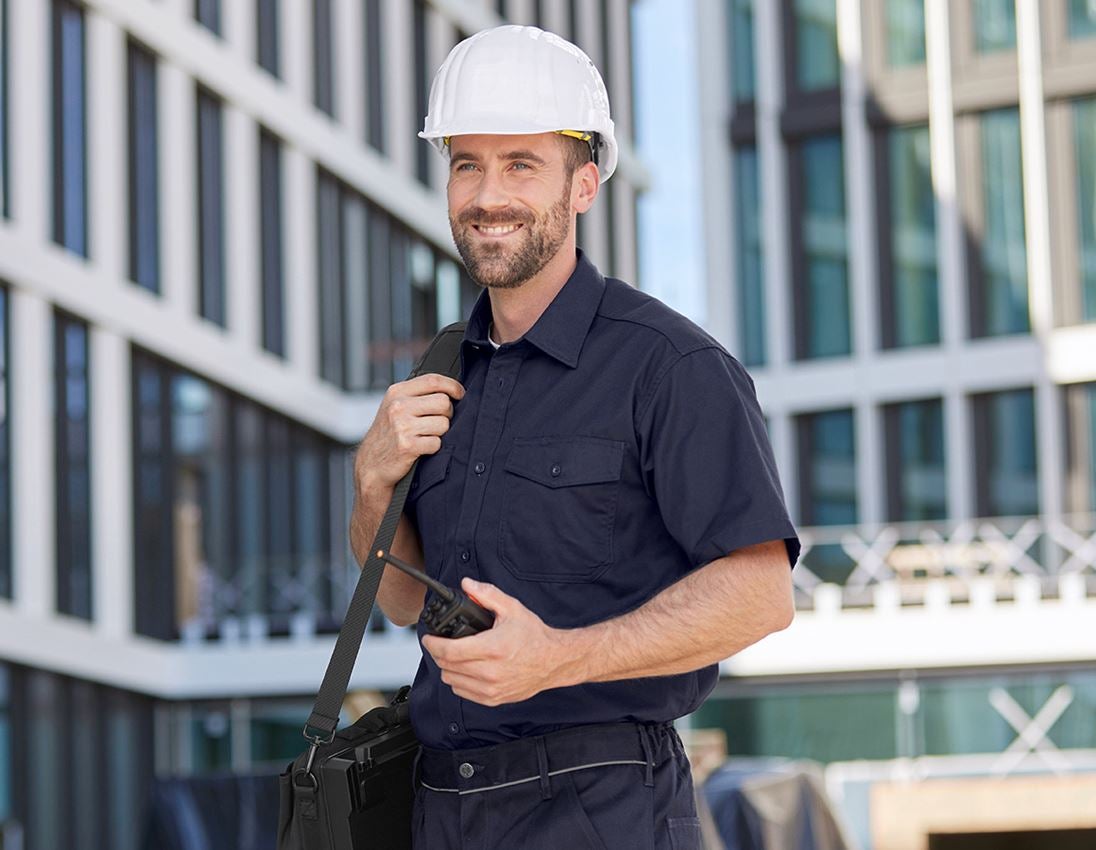 Shirts, Pullover & more: Work shirt e.s.classic, short sleeve + navy 1