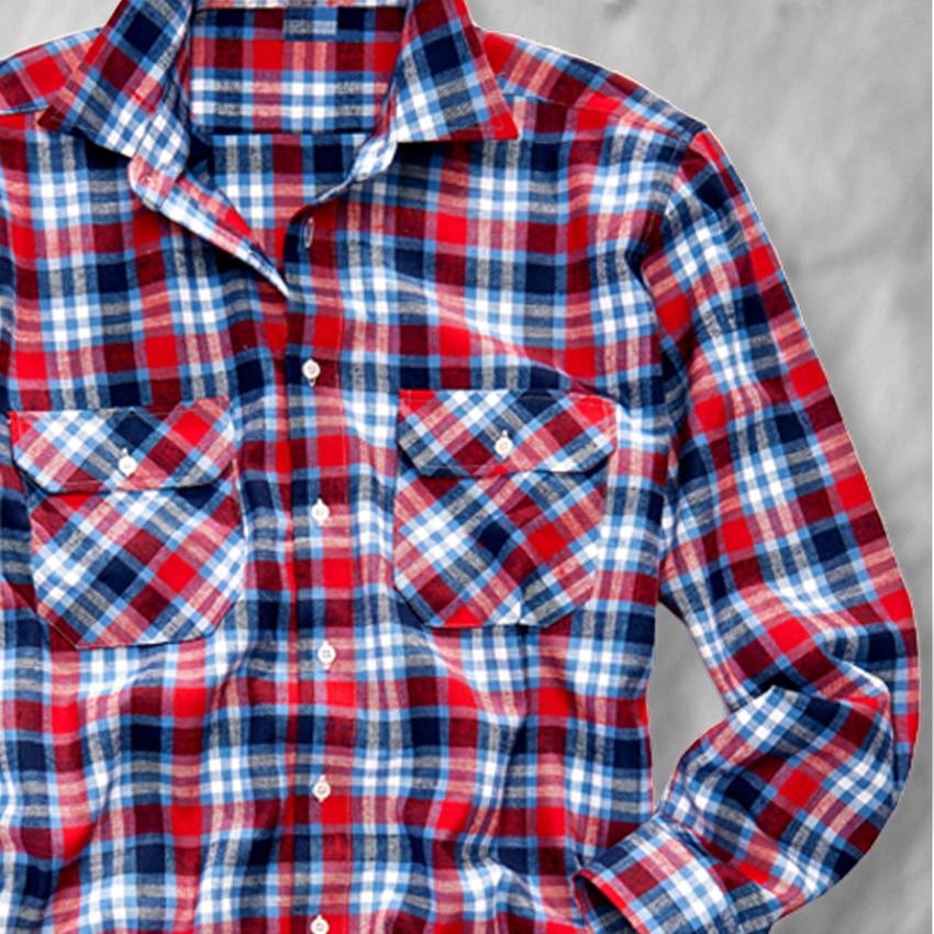 Hauts: Chemise en coton Bergen, extra longue + rouge/bleu foncé/cobalt 2